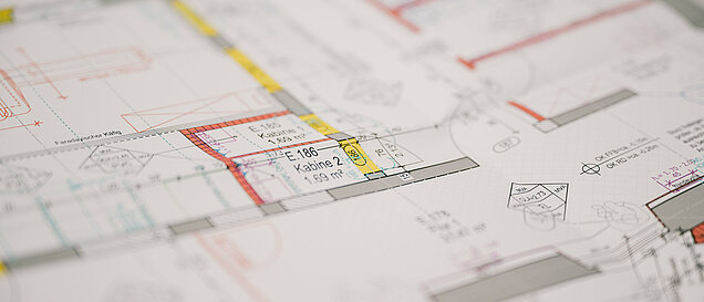 Ein Gebäudeplan für den Brandschutz, erstellt von Oberlausitzer AIP Architektur Ingenieur Partnerschaftsgesellschaft Görlitz 